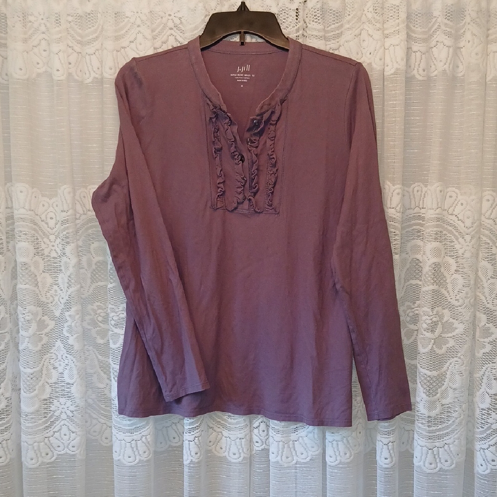 J. Jill Pink Ruffled Blouse